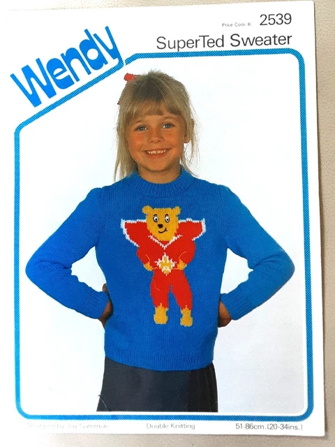 Original Vintage Wendy Kind Superted Pullover Strickmuster 2539