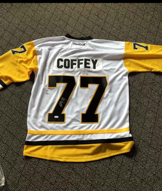 Paul Coffey Black Pittsburgh Penguins #77 HOF 04 Signed Custom XL Jersey JSA