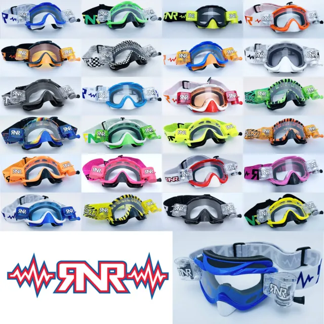 Rip N Roll Lunettes Motocross RNR Hybrid Roll-Off MX Enduro Vélo - Pleine Charge