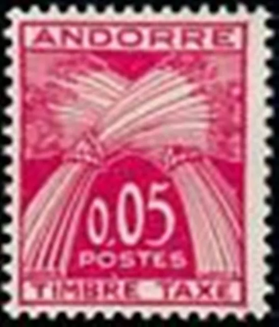 ANDORRE FRANCAIS STAMP TIMBRE TAXE N° 42 " TIMBRE-TAXE 5c. " NEUF xx TTB