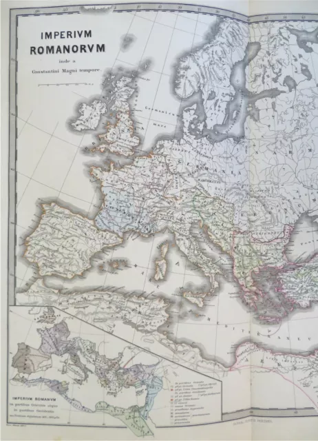 Contantine's Roman Empire Gaul Britannia Dacia North Africa 1865 historical map