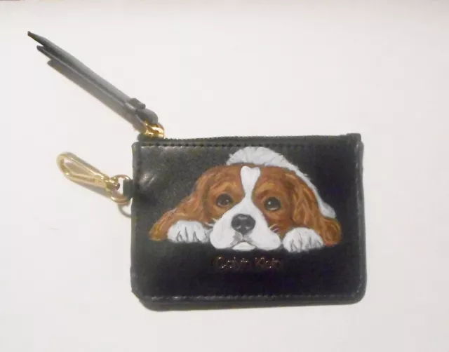 Cavalier King Charles Spaniel Dog Designer Coin Purse with Key Ring