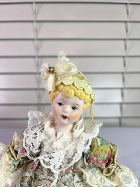 Vintage Mini 6” Porcelain Bisque China Fashion Doll Ornament 2