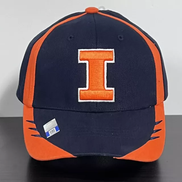 Illinois Fighting Illini Hat Cap Adjustable Adult Navy Blue Orange NCAA NWOT