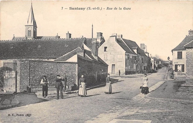 Cpa 94 Santeny Rue De La Gare