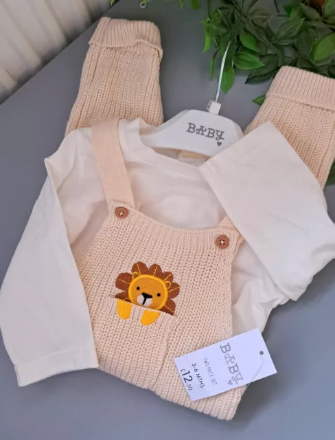 Baby Boy 3-6 Months BNWT Matalan Knit Dungaree Set