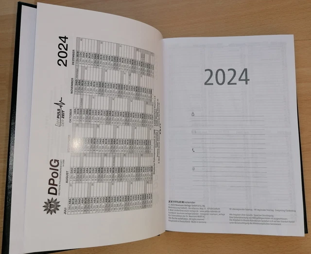 POLIZEI TIMER 2024 DPolG Kalender im Buchformat Organizer