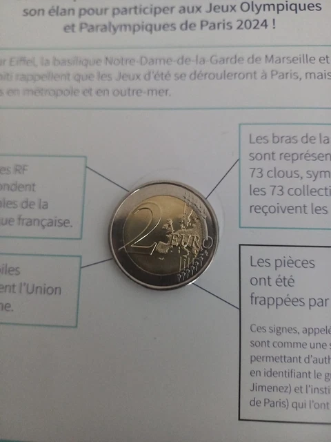 PIÈCE 2 EUROS jo 2024 JEUX OLYMPIQUES DE PARIS 2024 PIÈCE- COMMÉMORATIVE Neuve ! EUR 200,00