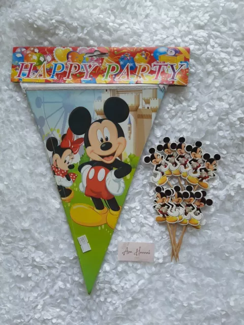 Mickey and Minnie Mouse Birthday Party Decorations Set - Balloons Banner  Garland