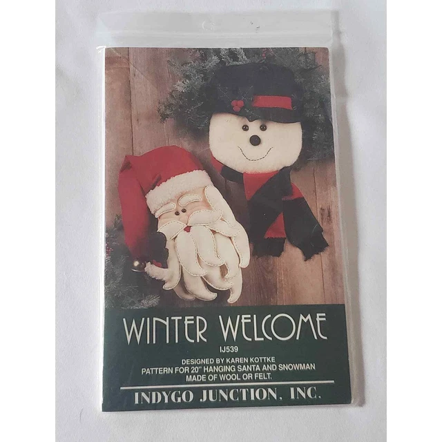Patrón de bienvenida de invierno Vintage Indygo Junction, artículo IJ539 (nuevo en el paquete)