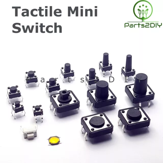 Micro Push Button Switch 4.3mm-12mm SPST Small Mini Momentary Tactile UK