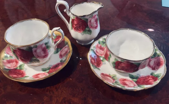 Old English Set Rose Royal Albert Teacup and Saucer Bone China England EUC