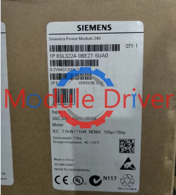 Module D'alimentation Siemens 6SL3224-0BE27-5UA0 - Pour Variateur SINAMICS G120 PM240 - Neuf Sous Emballage