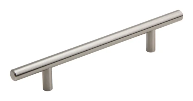 STG Solid Steel/ Stainless Cabinet T Bar Handle With Screws, Brushed Nickel