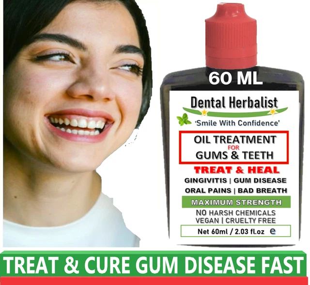 TOOTH & GUM DISEASE Receding Gums PURE HERBAL BOTANICAL OIL REMEDY 60