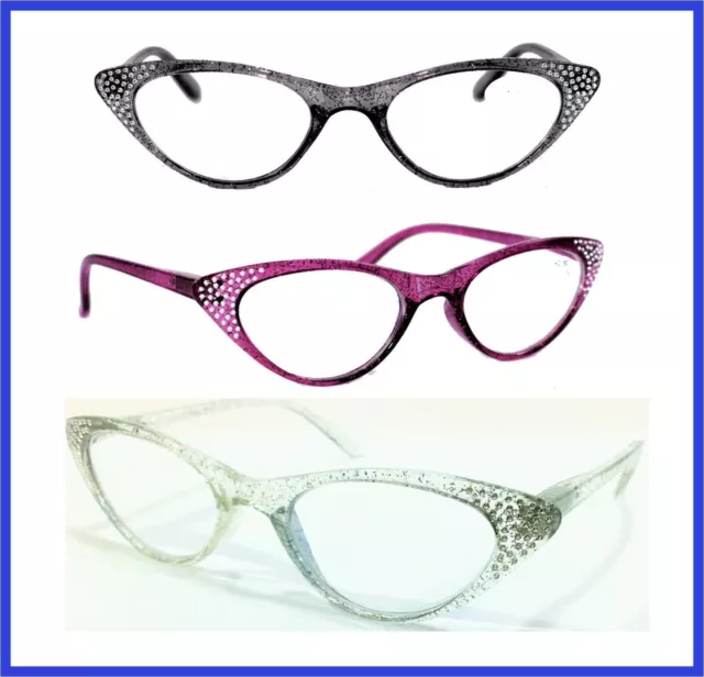 Occhiali da lettura per donna a gatto vista leggere cat eye tascabili 1 3 strass