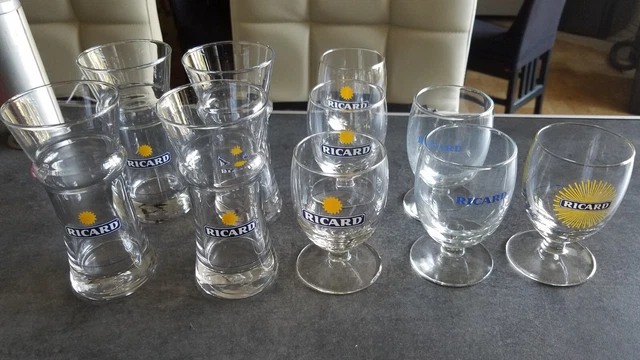 LOT DE 2 services de 6 verres RICARD allongés 27 cl - 12 verres EUR 30,00 - FR