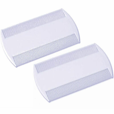 2 X Fine Tooth Nit Comb Double sided Head Comb Flea Egg Removal Comb Hair Lice