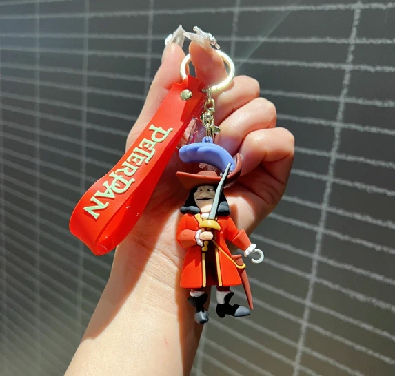 2024 NEW DISNEY Captain Hook 3D PVC Bags Hanger Pendant Toys Keychains