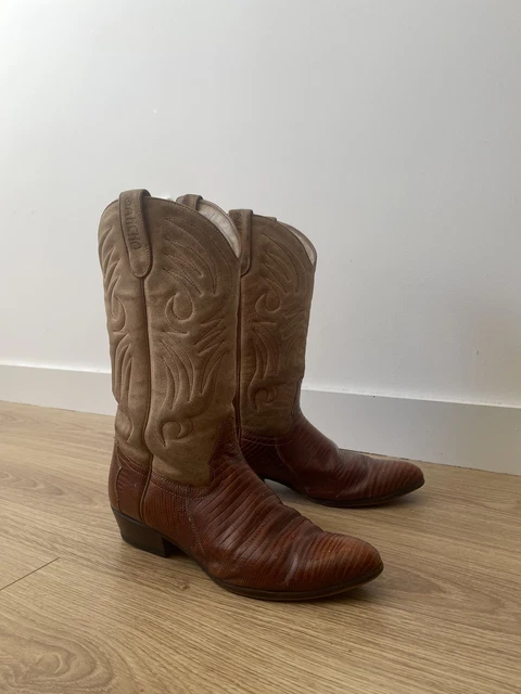Bottes ZARA TRAFALUC En Cuir Et Daim Marron - Taille 39, Occasion Très Bon état, Talon 7 Cm