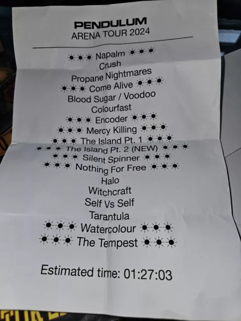 Pendulum Set list Birmingham 28 03 24