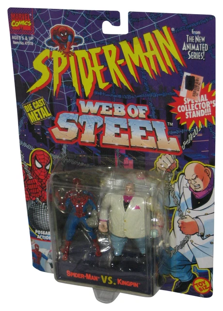 Marvel Spider-Man Web of Steel vs Kingpin (1994) Toy Biz Die Cast Metal Figure S