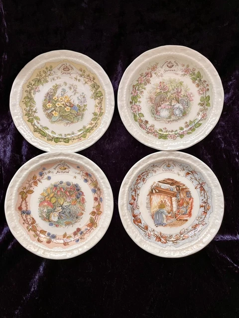 ROYAL DOULTON BRAMBLY Hedge Four Seasons Mini Plates Spring Summer ...