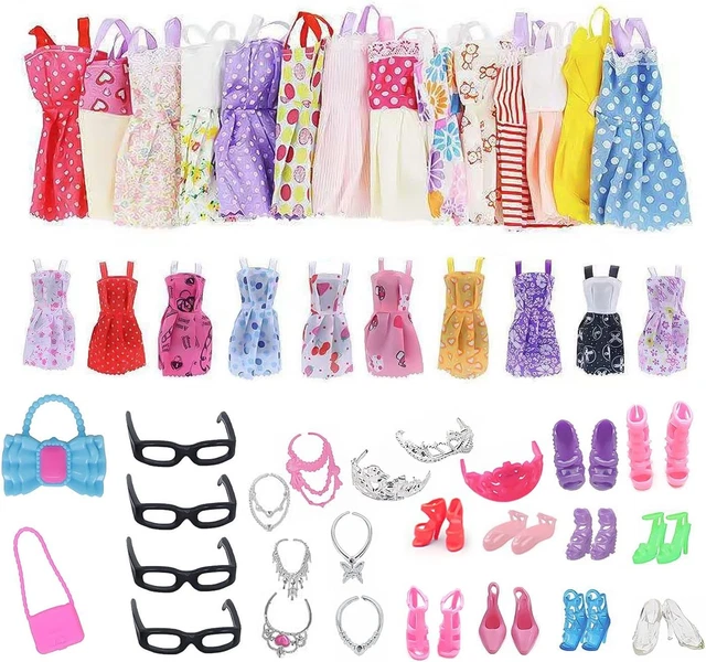 35 Pezzi Vestiti E Accessori per Bambola, Casual Alla Moda, Abiti, Scarpe, Borse
