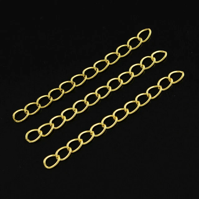 100 cadenas de metal 5 cm oro cadena de extensión joyería extensión de cadena K41