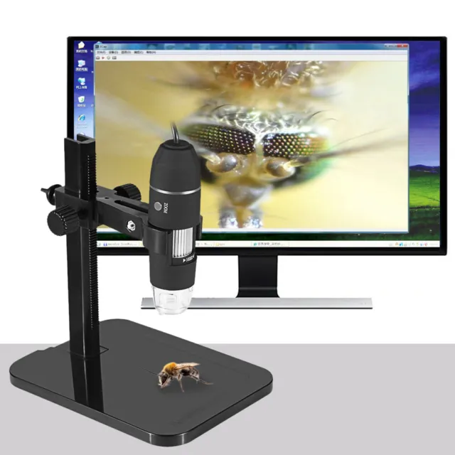 1000X 8LED 2MP USB Camera Magnifier Digital Microscope Endoscope with Stand E5E3