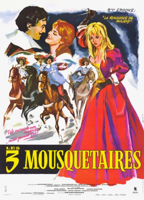 Les 3 Mousquetaires, Jean Carmet,  Repro Affiche Cinema Vintage , (40X60), Hq