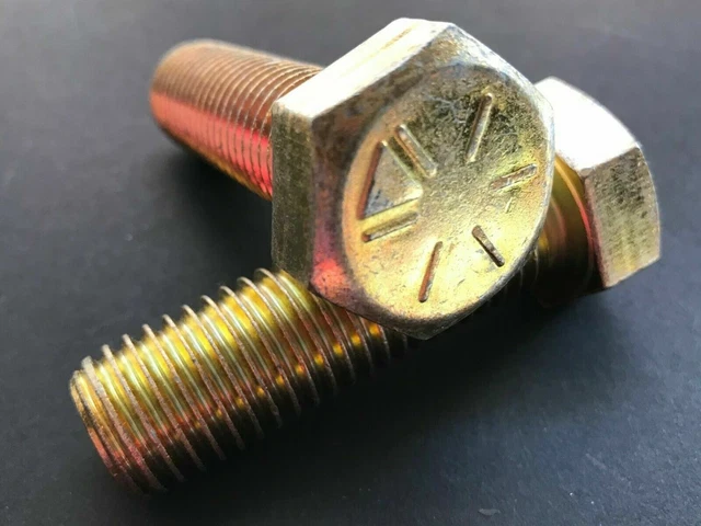 (2) 3/4-10 x 2" Hex Head Cap Screw GRADE 8 Yellow Zinc America Made + BONUS