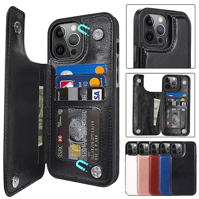 For iPhone 14 13 12 11 Pro Max 8 7 SE Plus X/XS Case Leather Wallet Flip Cover
