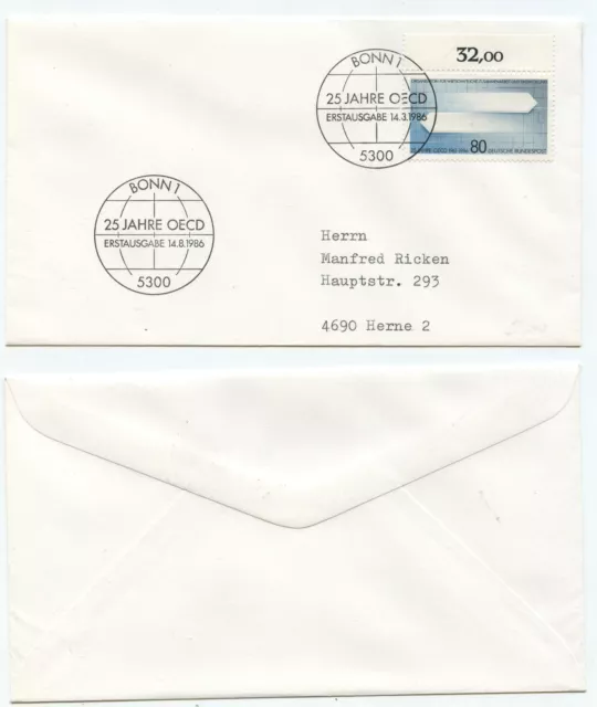 08610 - Mi.Nr. 1294 - Ersttagsbrief, FDC - Sonderstempel: Bonn, 14.8.1986