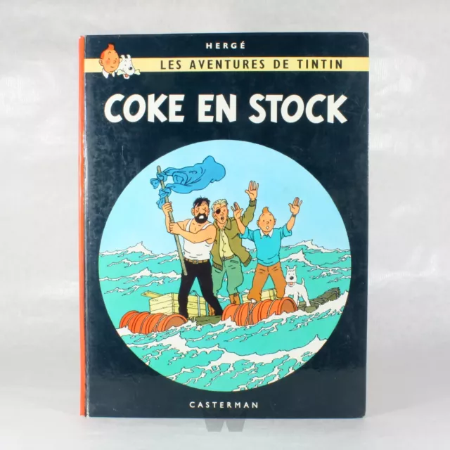 BD - LES AVENTURES DE TINTIN COKE EN STOCK 1967 B39 1970 1971 Dos rouge imprimé