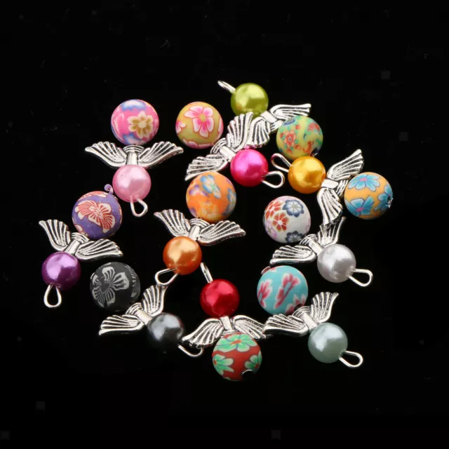 10 Stk Gemischt Engel Flügel Fee Charme Beads Perle Anhänger Schmuckzubehör