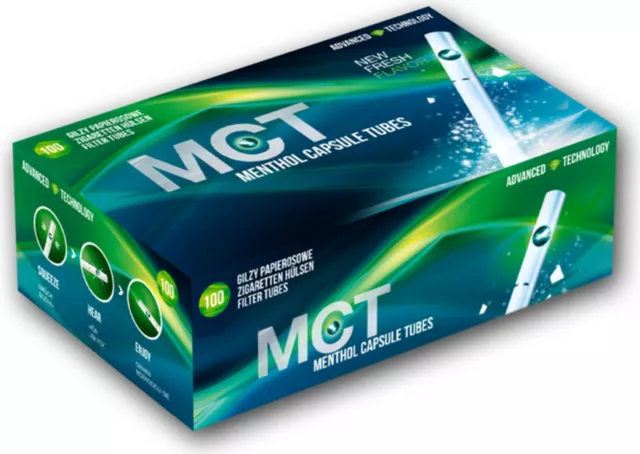 MCT Menthol Hülsen 1000 Stück Filterhülsen Click Aroma Zigarettenhülsen Filter
