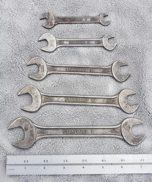 5 German Made Open End Wrenches SAE 5/16" - 3/4" - Drop Forged Steel