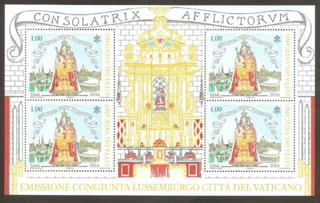 2016 Vatican City Sc# 1631 Patroness of Luxembourg MNH full sheet