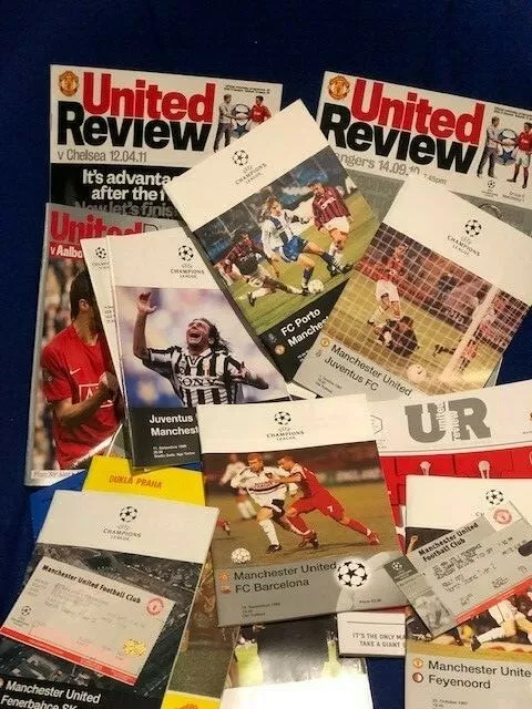 18 Diff Man United Euro Programmes 2 C/W Tickets  You Choose 1976-2017