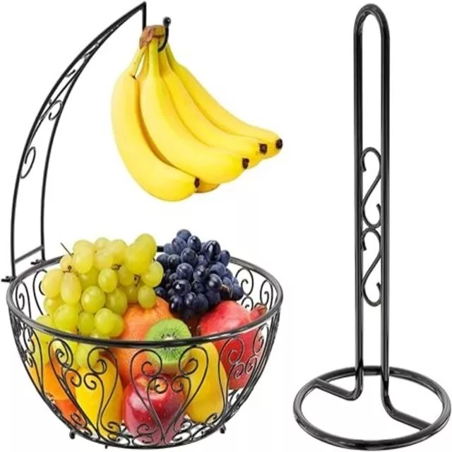 Odrago Fruit Basket for Kitchen with Towel Holder, Banana Holder for Kitchen