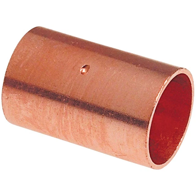 1-1/2 In. x 1-1/2 In. Copper Coupling with Stop W00830D  W00830D 1-1/2 In. x