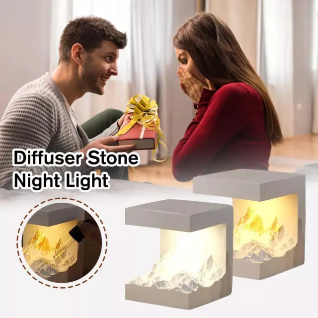 Diffuser Stone Night Light Aromatherapy Fragrance Light Birthday Gift L0K2  E8G7