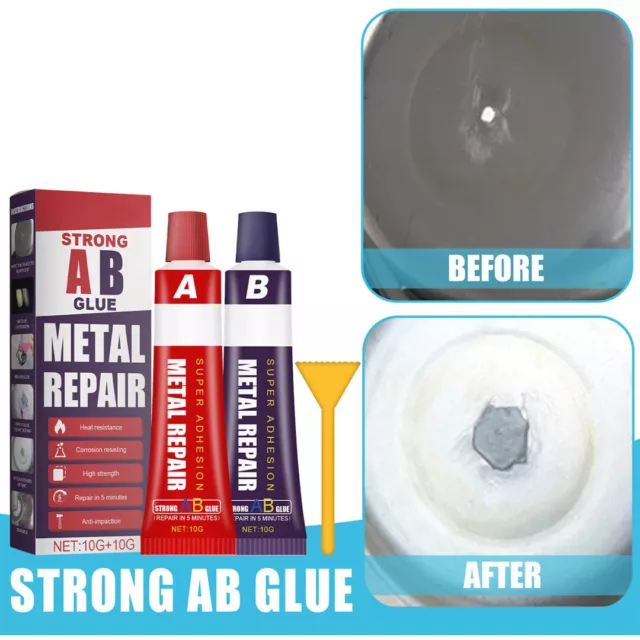 2x Industrie Hitzebeständigkeit Kaltver Metall Reparatur Paste Kleber Gel A&B