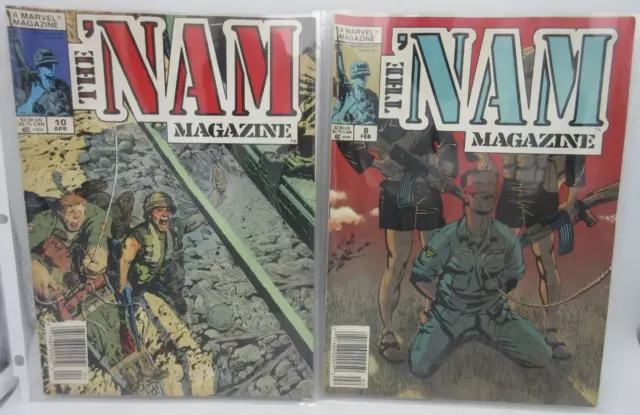 The 'Nam Magazine #8,10 (1989) Viet Nam Comic, A Marvel Magazine