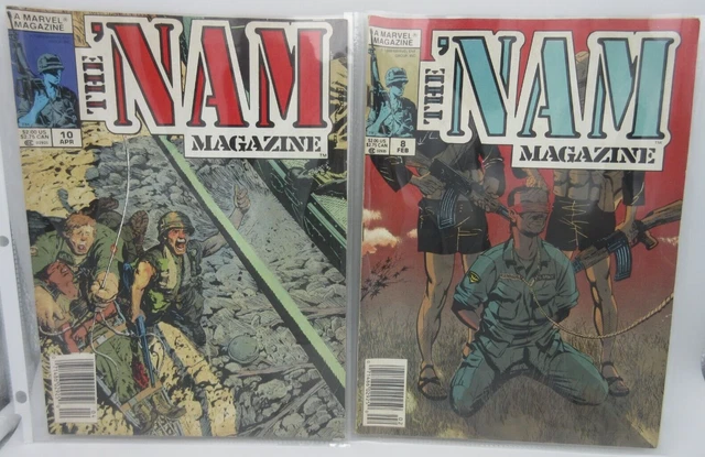 The 'Nam Magazine #8,10 (1989) Viet Nam Comic, A Marvel Magazine