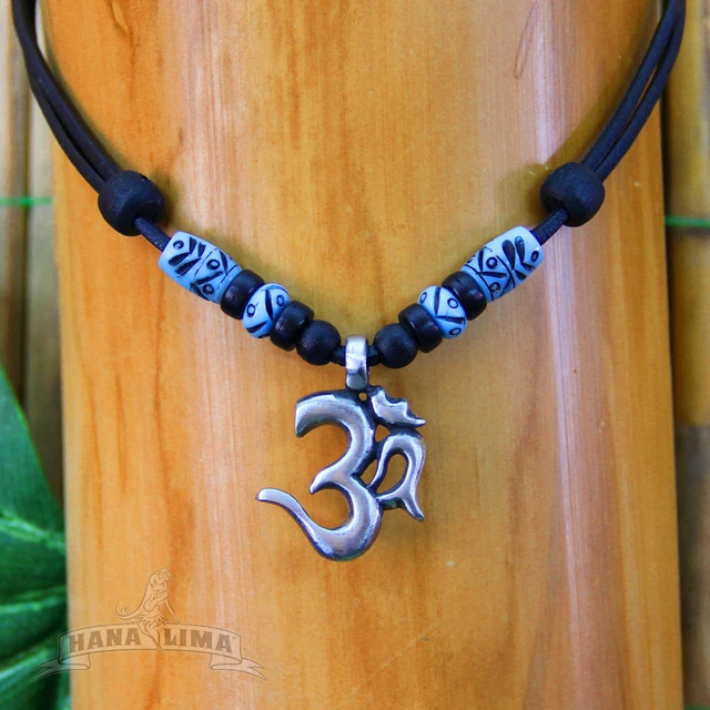 Collana Choker Uomo In Pelle E Metallo Con Chiusura A Surfer - Foto 3