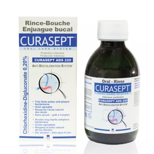 Curasept - ADS 220 Oral Rinse Mouthwash 200ml Chlorhexidine 0.2% Mouth Wash