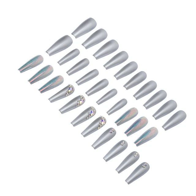 (0070-4D-09)30 Faux Ongles Brillants ABS Fashion