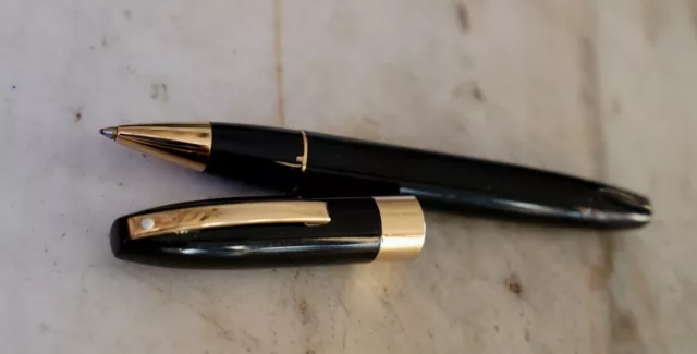 Tres Beau Stylo Roller Sheaffer Legacy En Resine Noire & Pl. Or 18 Carats